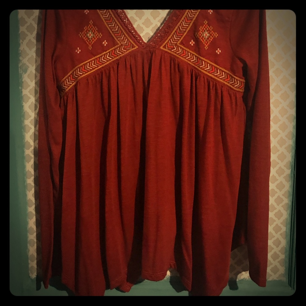 New! Maurice’s long sleeve orange tunic top med